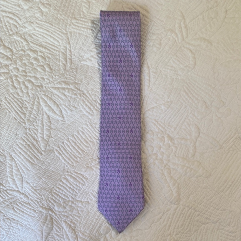 Hermes Purple Patterned Men's Tie